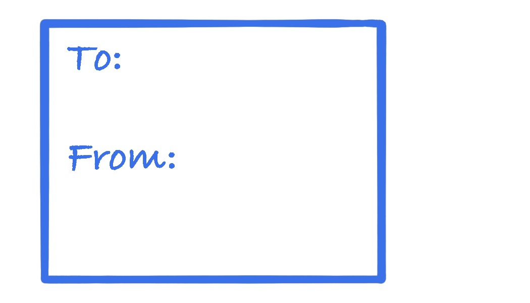 Sample gift tag back blue