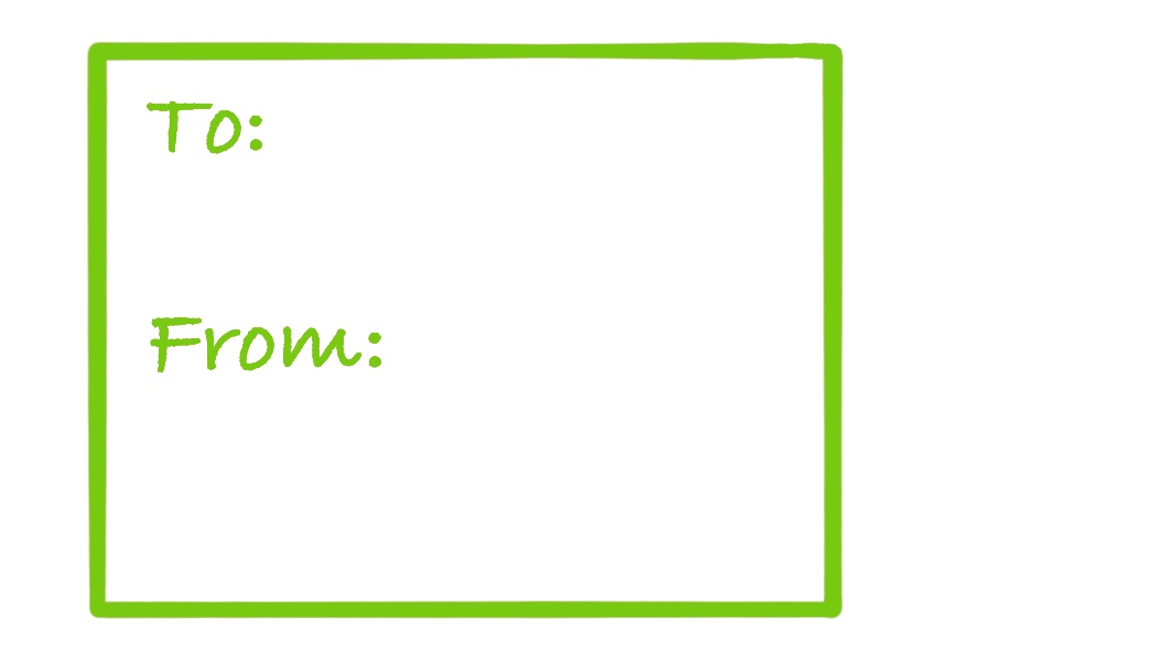 Sample gift tag back green