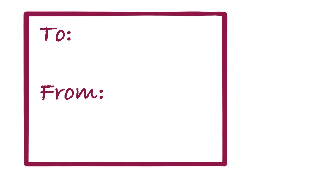 Sample gift tag back