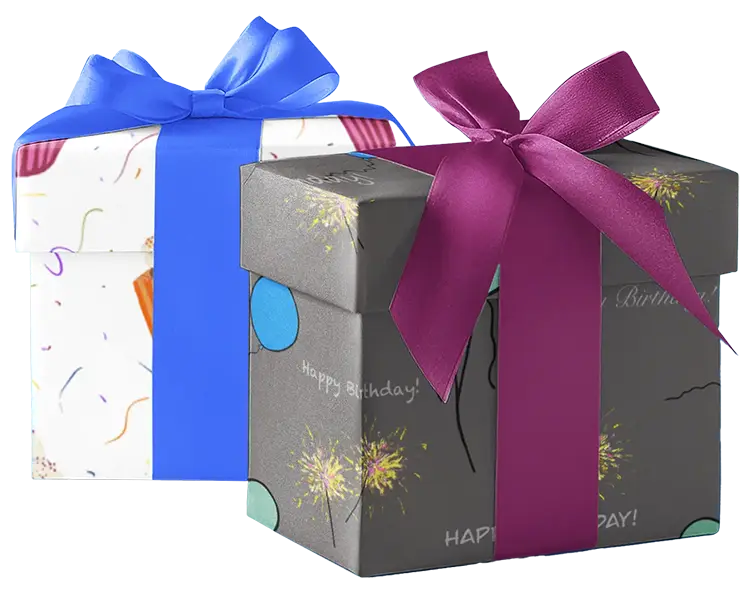 Birthday cupcake gift wrap mockup