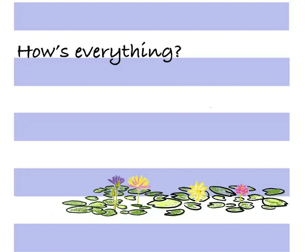 Striped Lilypads notecard