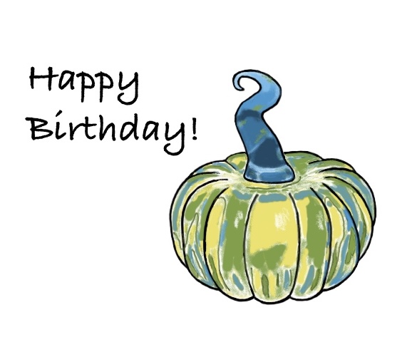 Glass Pumpkin birthday card