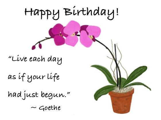 Orchid birthday card