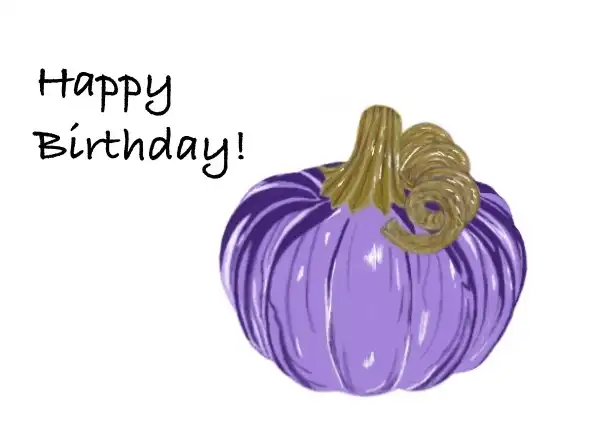 Purple Pumpkin birthday card