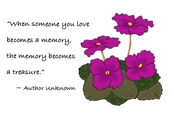 Violets sympathy card